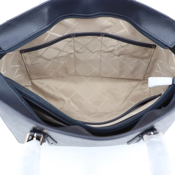 Michael Kors Voyager Leather Tote Shoulder Bag Admiral Blue Navy - Picture 14 of 16